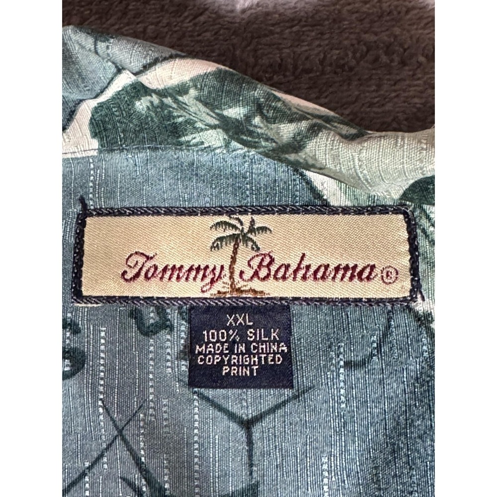 Tommy Bahama Shirt Mens 2XL Blue Silk Hawaiian Sailing Map Graphic Camp Aloha - Picture 3 of 9